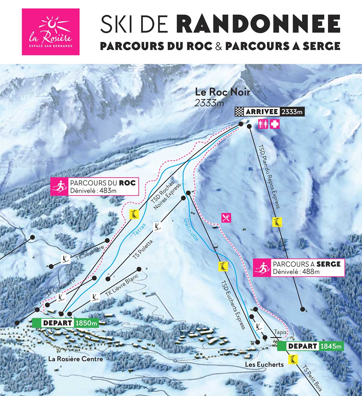 Parcours de ski de randonnée à La Rosière