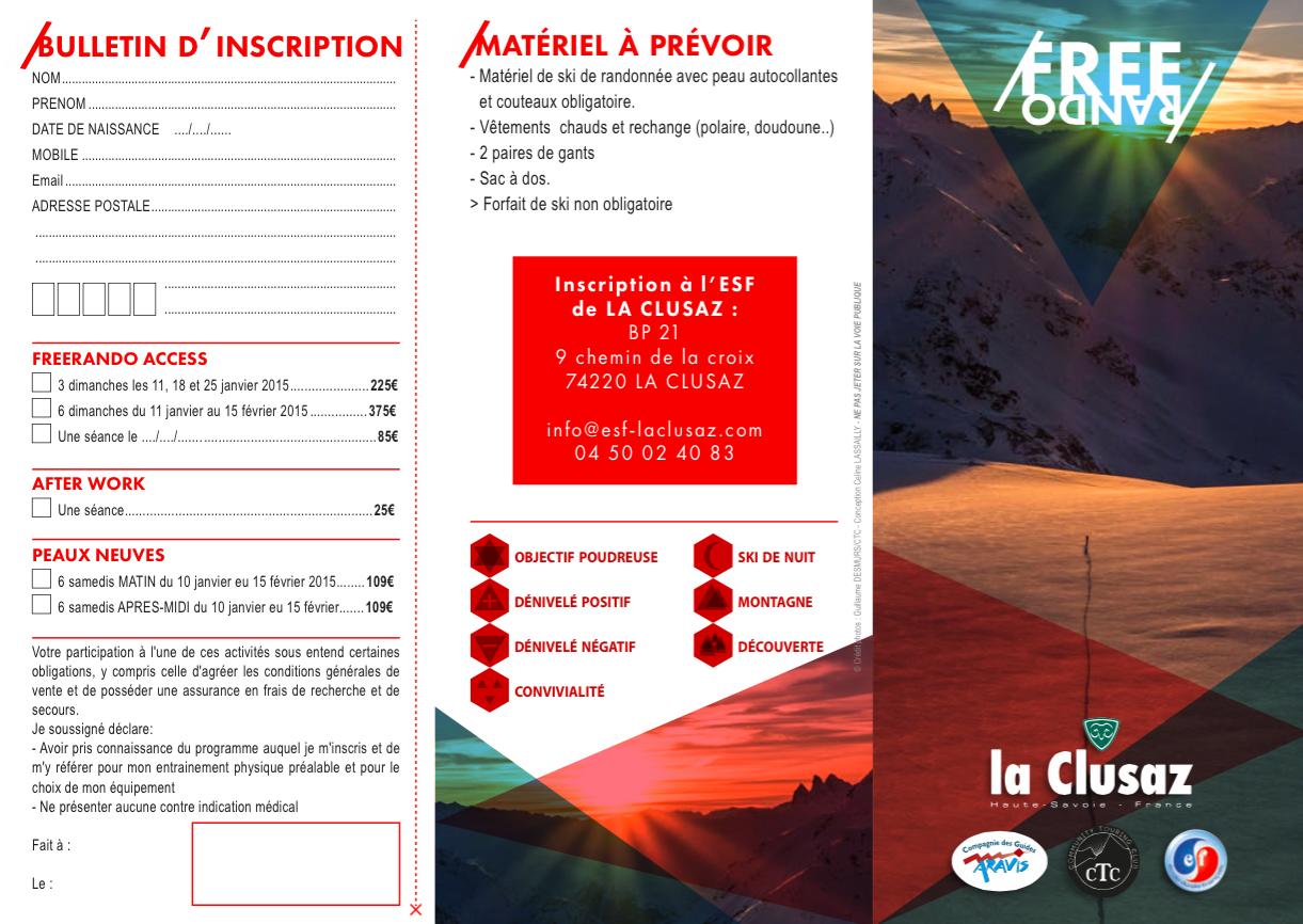 Sorties rando CTC - La Clusaz - ESF - Guides des Aravis