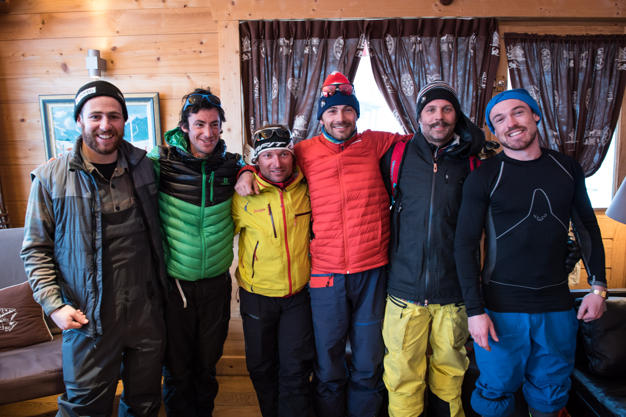 (de gauche à droite) Jeremy Prevost, Kilian Jornet, Cédric Pugin, Adrien Coirier, Mathieu Navillod ©Tim Nallet/CTC