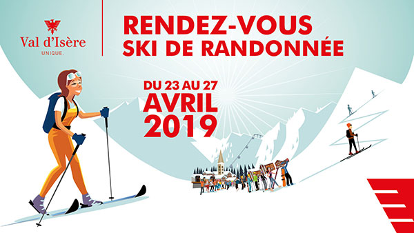 Val d'Isère affiche rendez-vous ski de randonnée 2019 horizontal